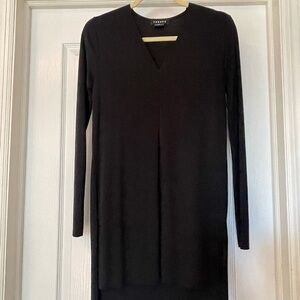 Trouve Black Longsleeve V-Neck High/Low Dress